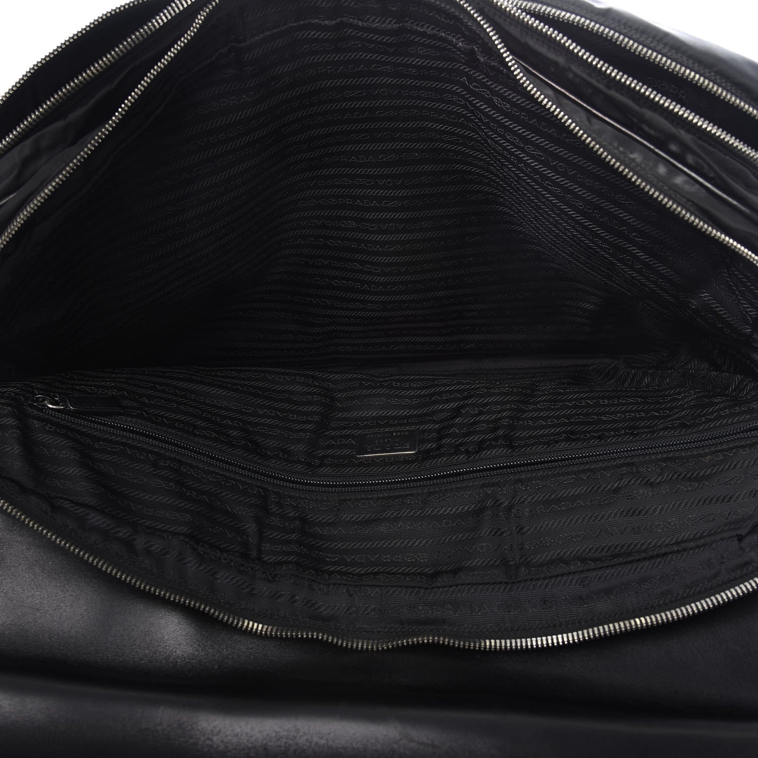 Prada Soft Calfskin Tessuto Nylon Travel Bag Black 5 of 20