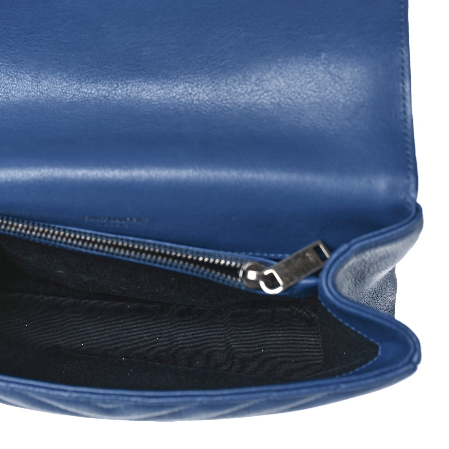 Sheepskin Matelasse Chevron Monogram Medium College Bag Royal Blue