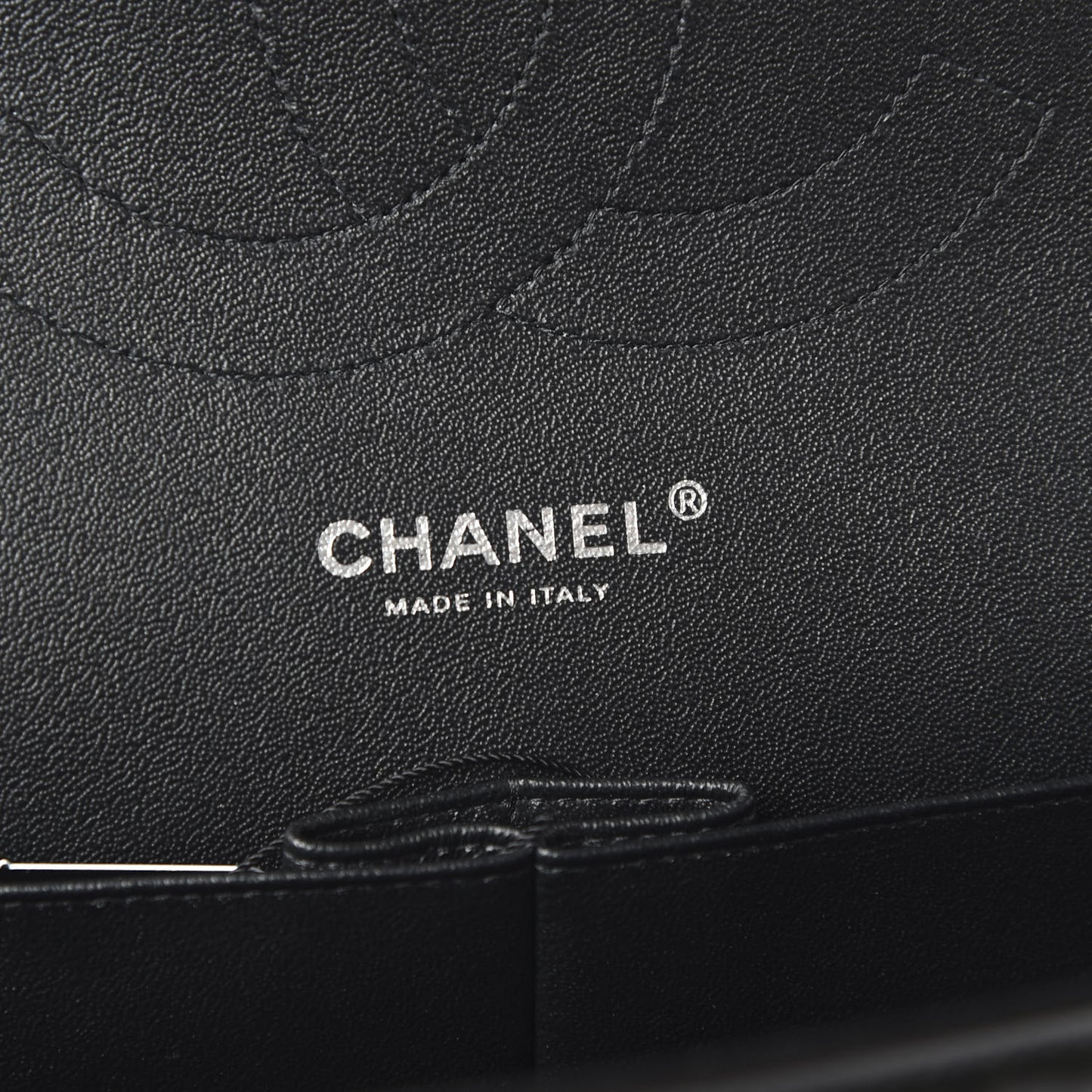Shiny Distressed Calfskin Quilted Jumbo Double Flap So Black
