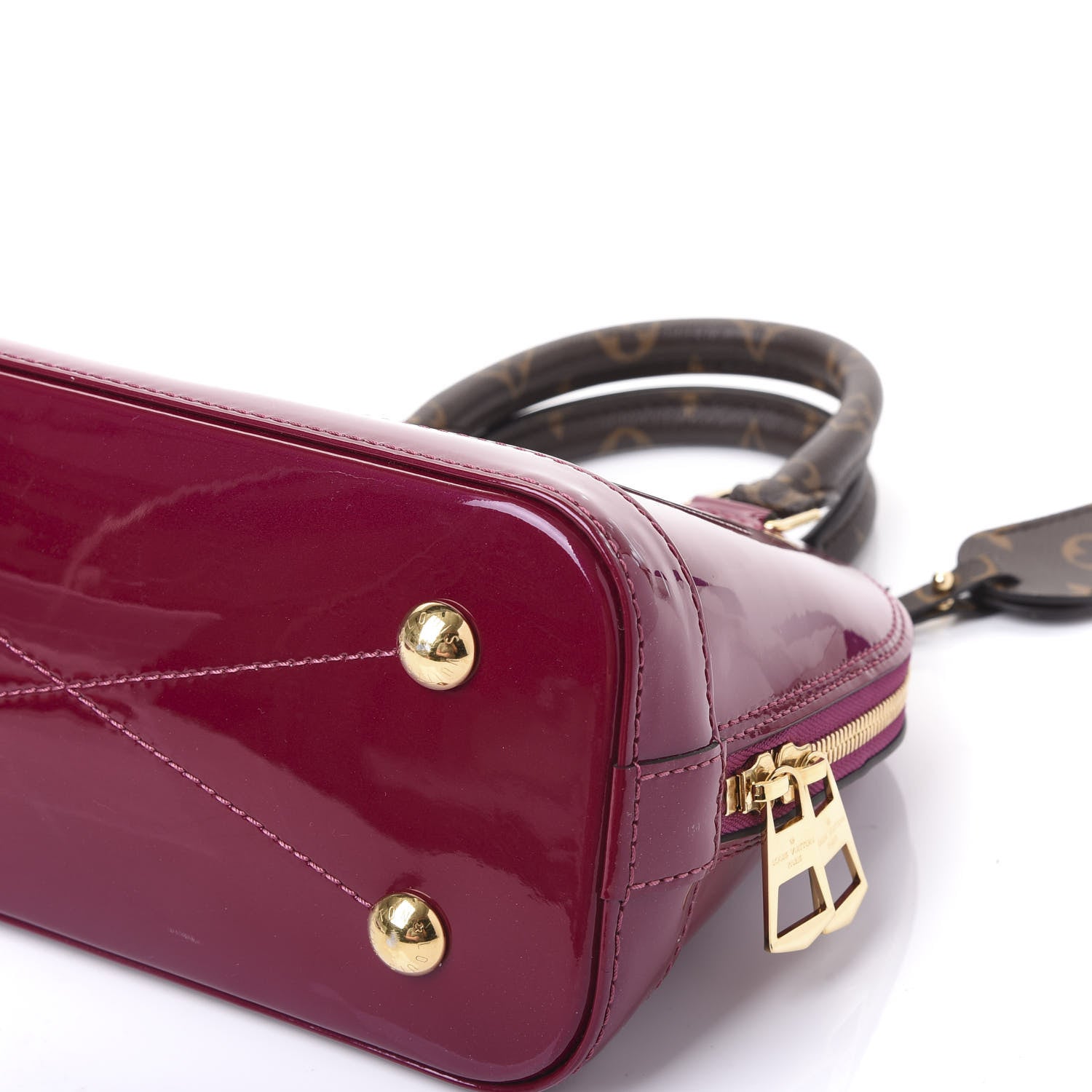 Louis Vuitton Patent Monogram Alma BB Magenta 8 of 12