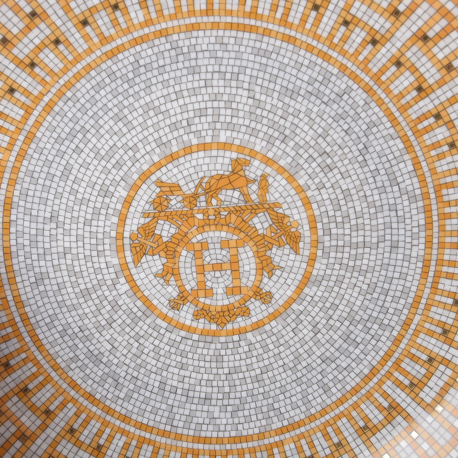 Hermes Porcelain Mosaique au 24 Dessert Plate 8.3 6 of 8