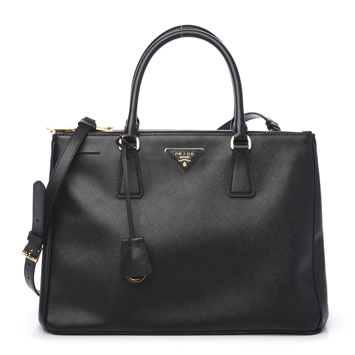 Prada Saffiano Medium Galleria Double Zip Tote Black 1 of 10