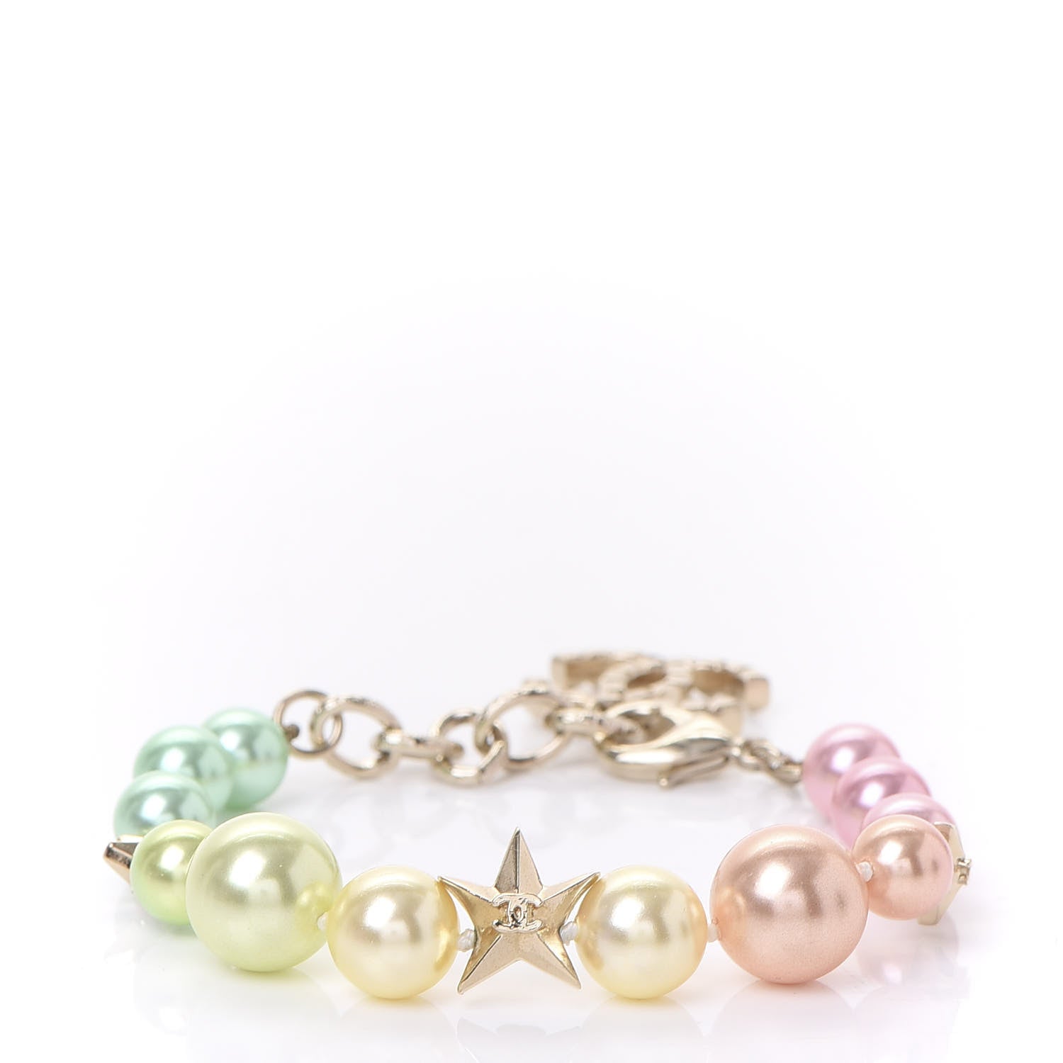 Chanel Pearl Cuba CC Bracelet Gold Multicolor 3 of 5