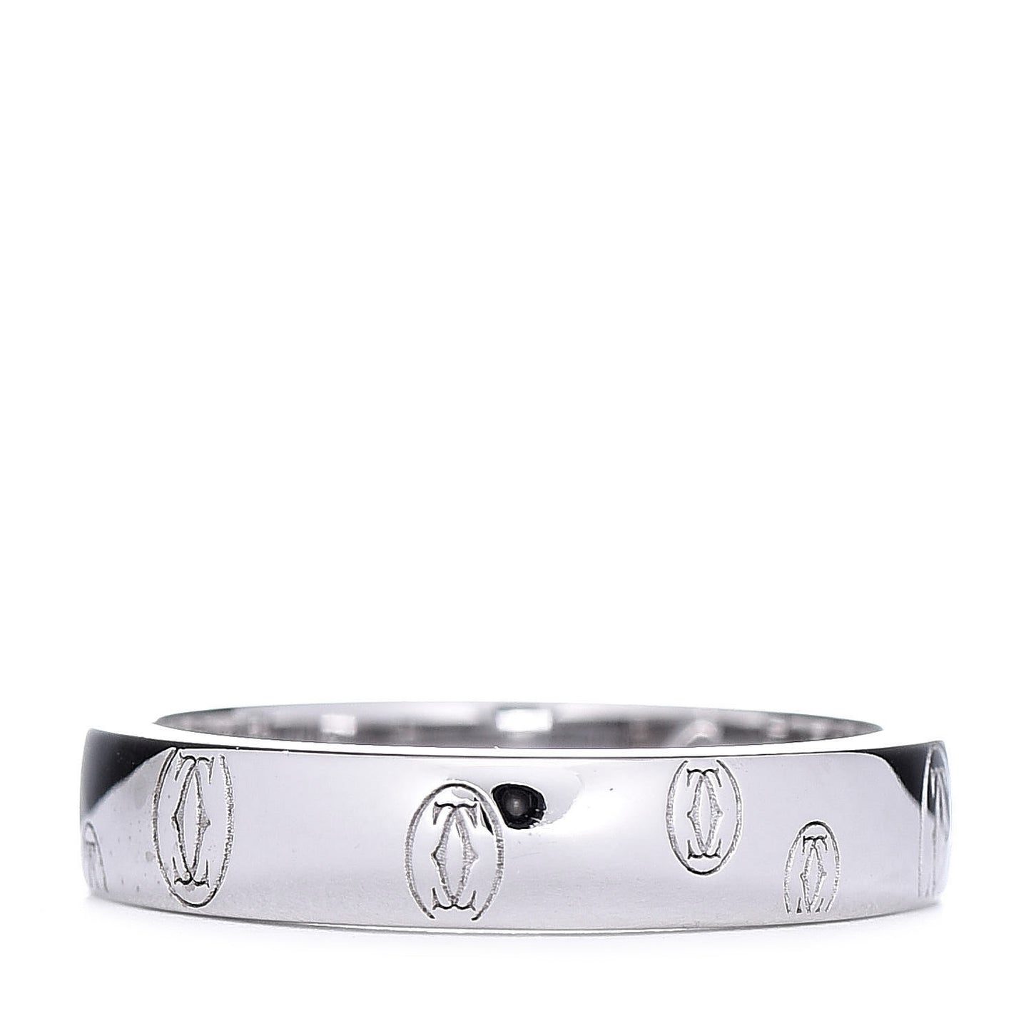 18K White Gold 4mm Happy Birthday Band Ring 52 6