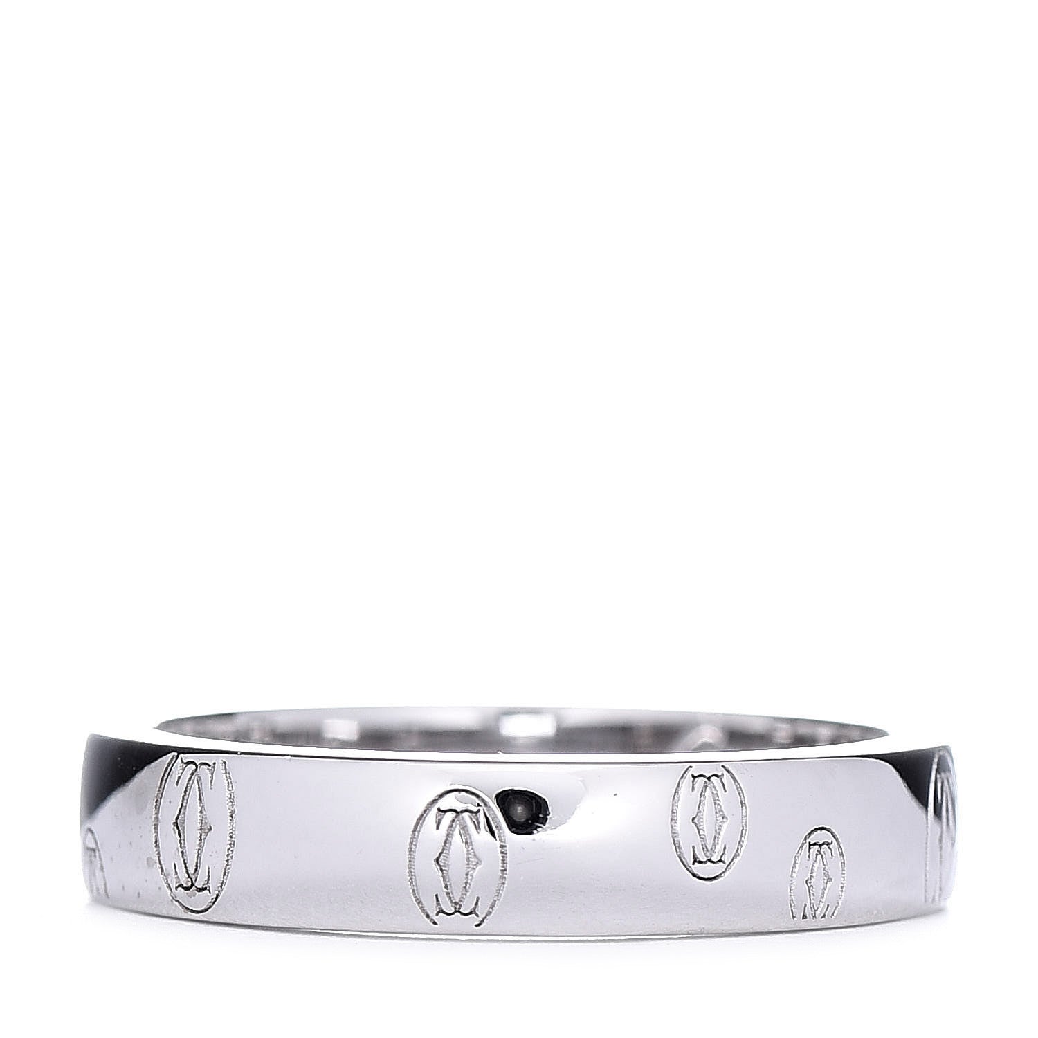 Cartier 18K White Gold 4mm Happy Birthday Band Ring 52 6 1 of 6