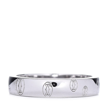 Cartier 18K White Gold 4mm Happy Birthday Band Ring 52 6 1 of 6
