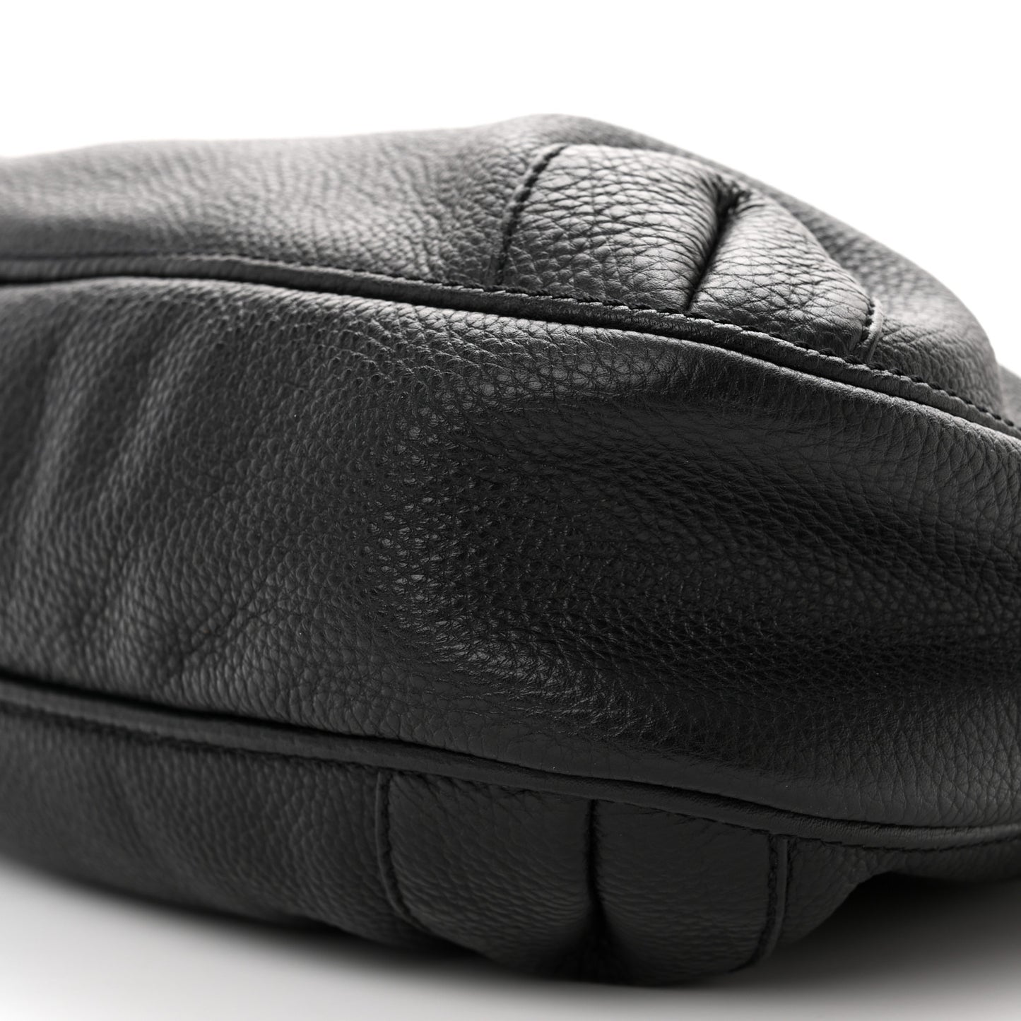 Grained Calfskin Tassel Hobo Black