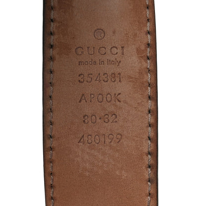 Gucci Calfskin Crystal Interlocking G 80 32 Belt Black 5 of 5