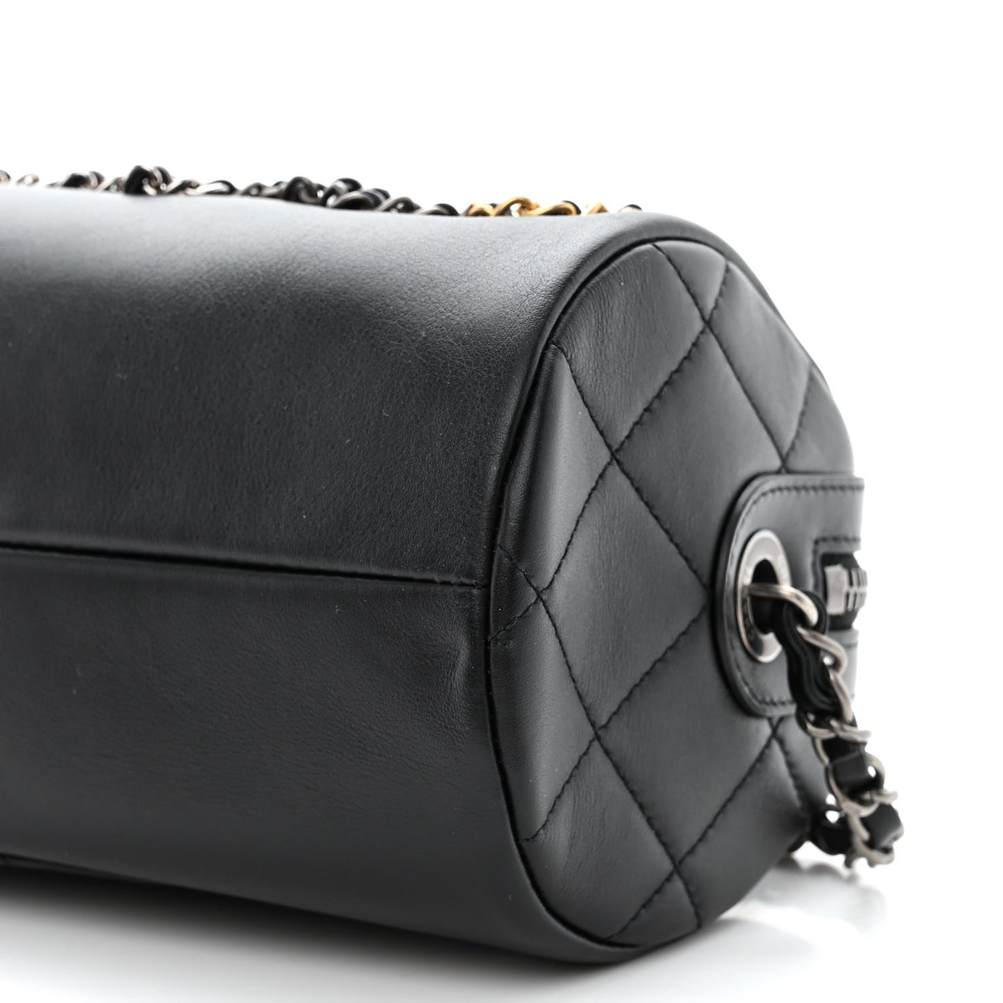 Calfskin Chain 20s Signature Bowling Bag Black
