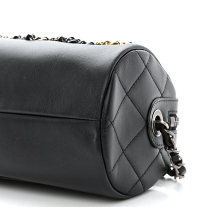 Chanel Calfskin Chain 20s Signature Bowling Bag Black 10 of 10