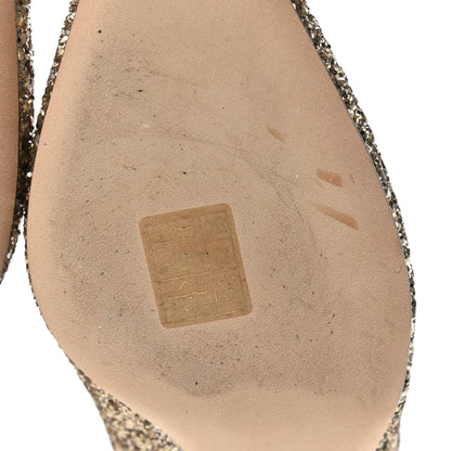Jimmy Choo Glitter Degrade Pointy Toe Romy 60 Pumps 38.5 Antique Gold 8 of 9