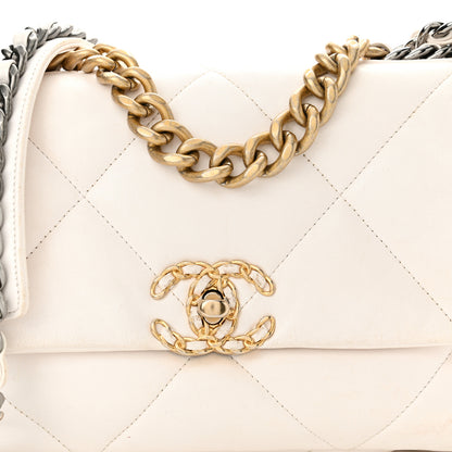 Chanel Lambskin Quilted Medium Chanel 19 Flap White 8 of 12