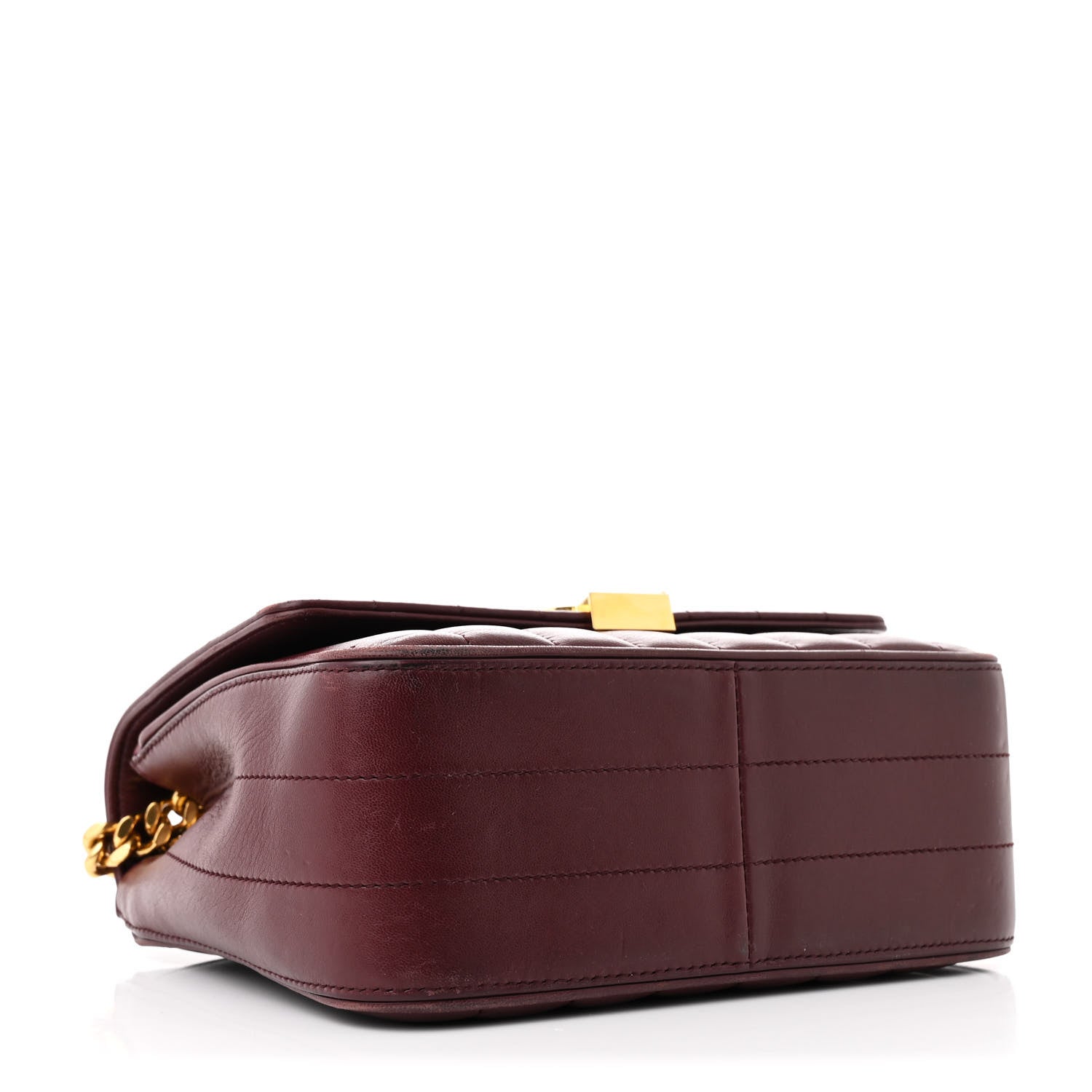 Saint Laurent Lambskin Matelasse Monogram Medium Vicky Chain Bag Rouge Legion 4 of 12