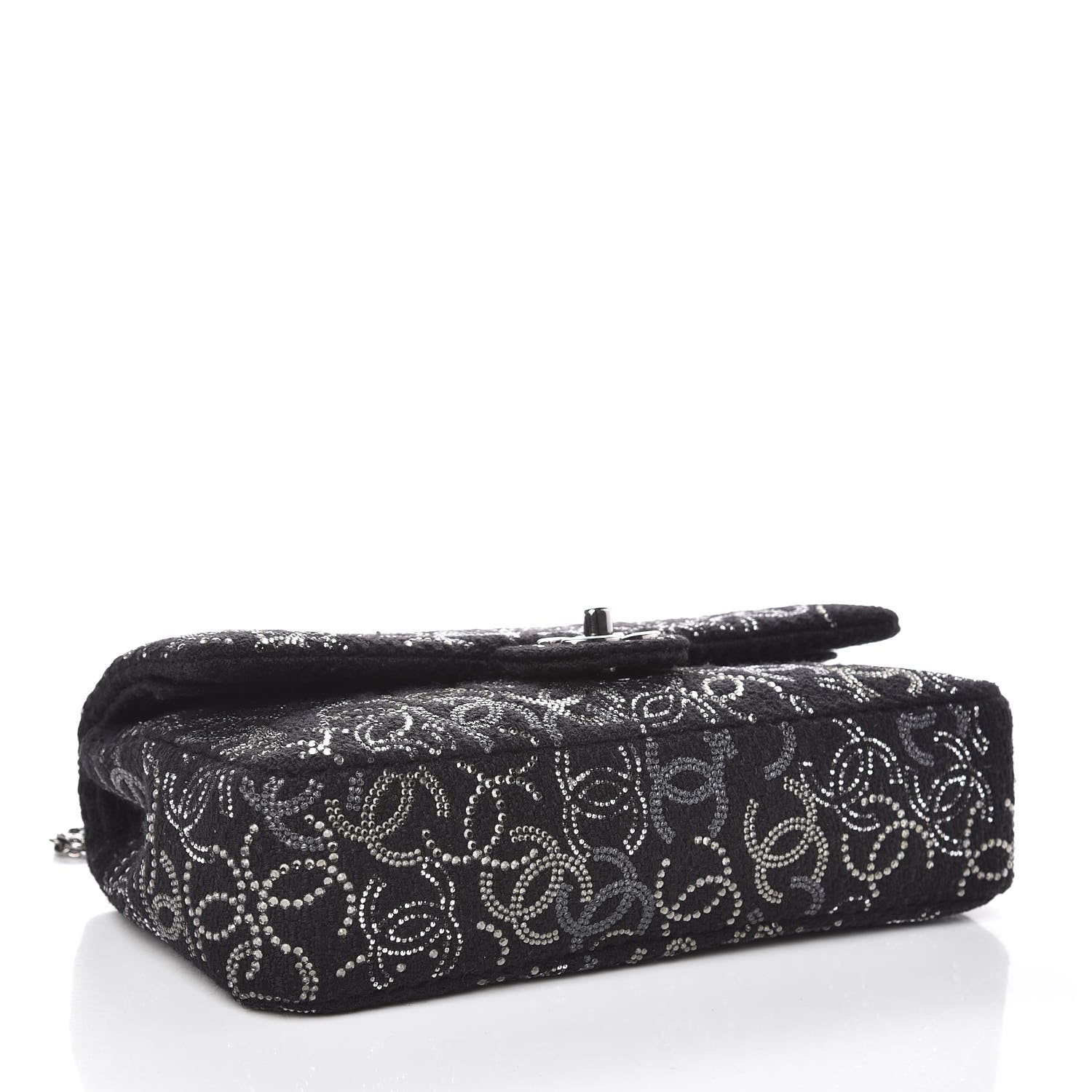 Chanel Tweed Strass Medium Pudong Double Flap Black 4 of 10