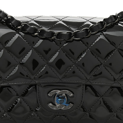 Chanel Patent Calfskin Quilted Mini Rectangular Flap So Black 7 of 10
