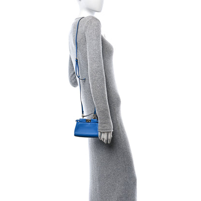 Fendi Shiny Nappa Micro Peekaboo Iconic Satchel Blue Royal 2 of 11