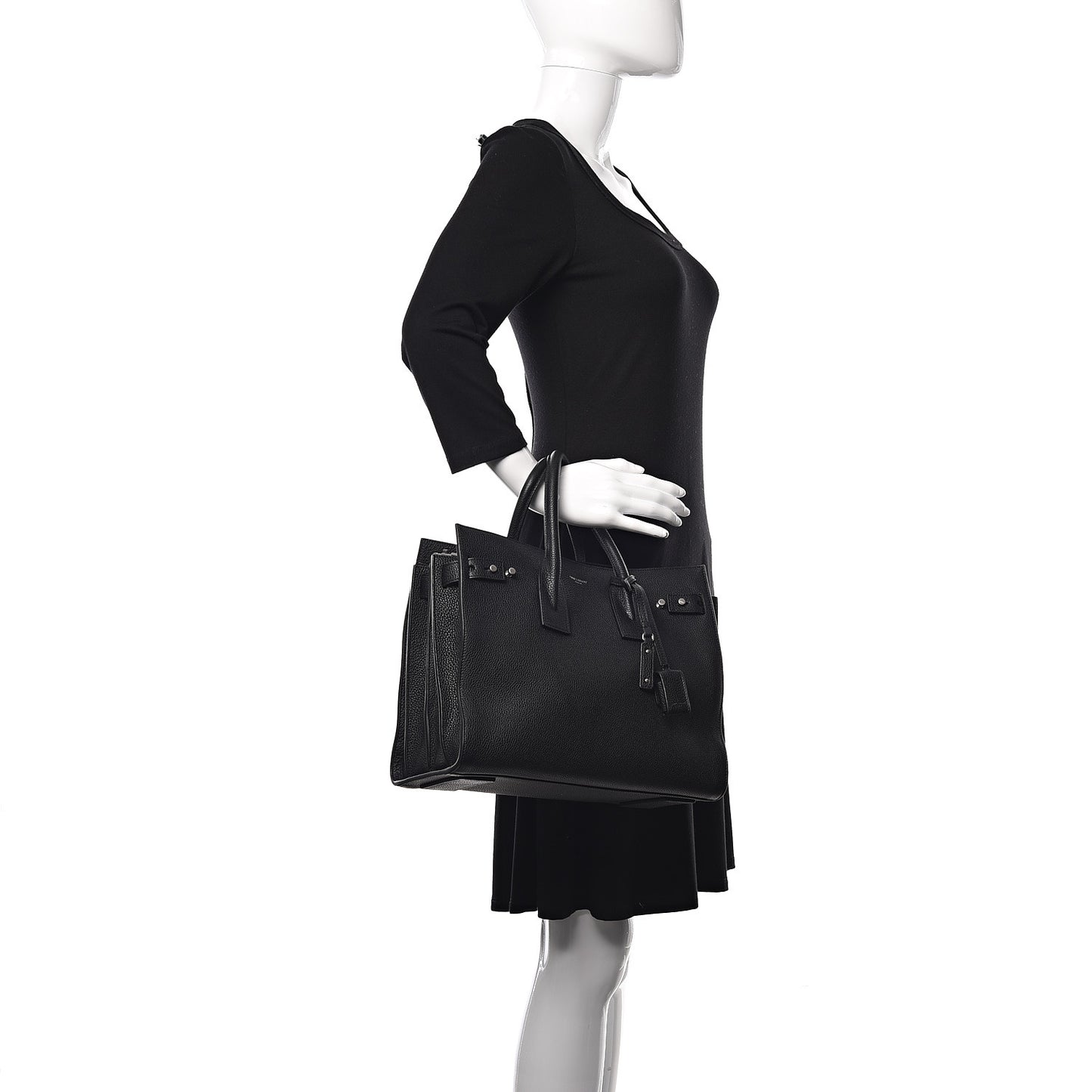 Grained Calfskin Small Supple Sac De Jour Black