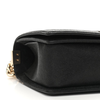 Chanel Caviar Chevron Quilted Medium Boy Flap Black 8 of 9