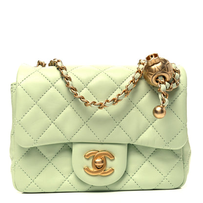 Chanel Lambskin Quilted Mini Pearl Crush Flap Light Green 1 of 9