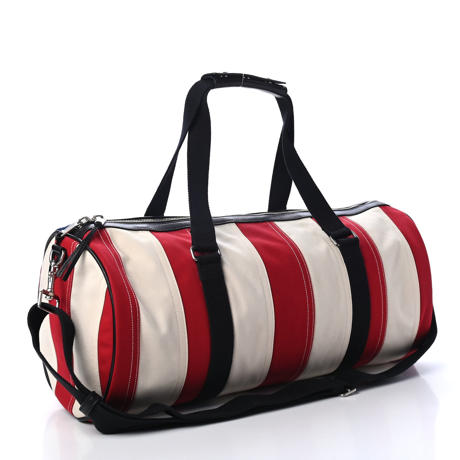 Saint Laurent Canvas American Flag Barrel Bag Red Blue 2 of 4