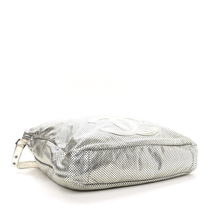 Chanel Metallic Glazed Calfskin Perforated Large Rodeo Drive Tote Silver 3 of 11