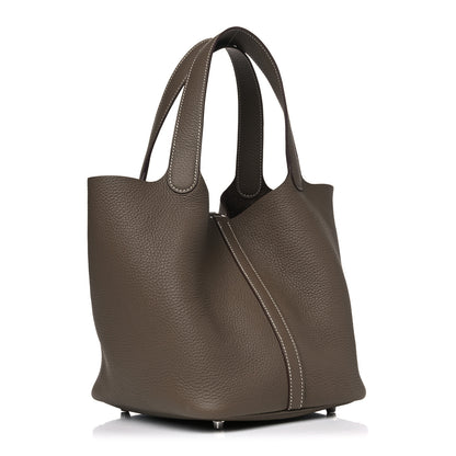Hermes Taurillon Clemence Picotin Lock 22 MM Etoupe 2 of 4