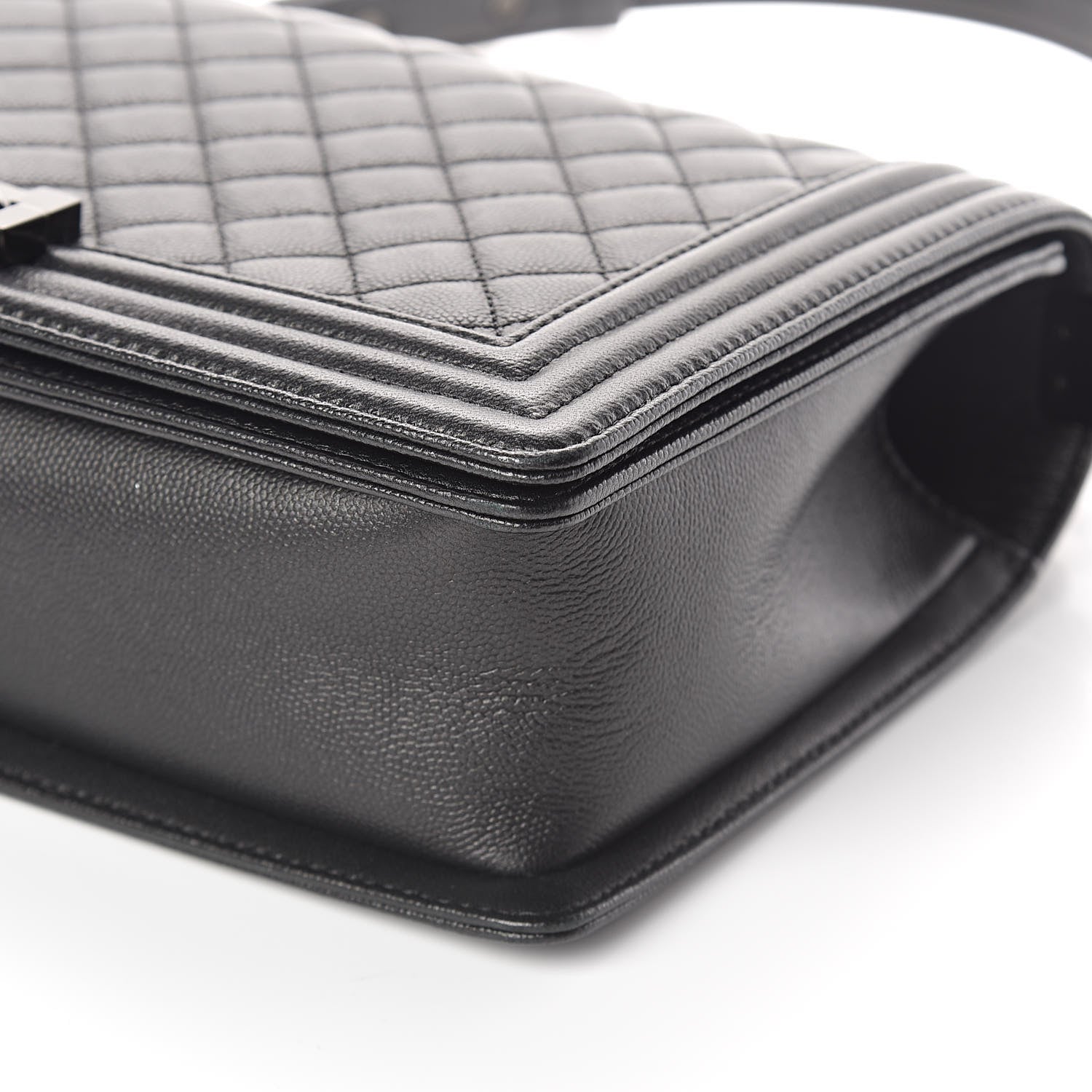 Chanel Iridescent Grained Lambskin Quilted New Medium Boy Flap So Black 9 of 10