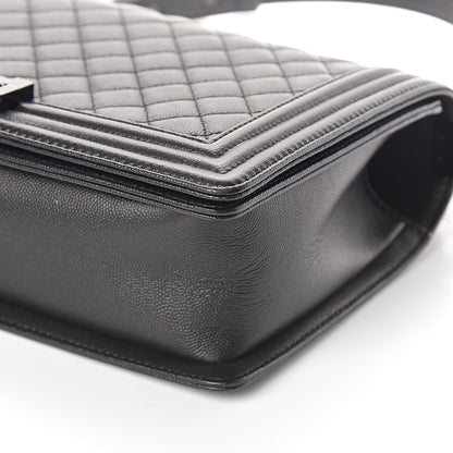 Chanel Iridescent Grained Lambskin Quilted New Medium Boy Flap So Black 9 of 10