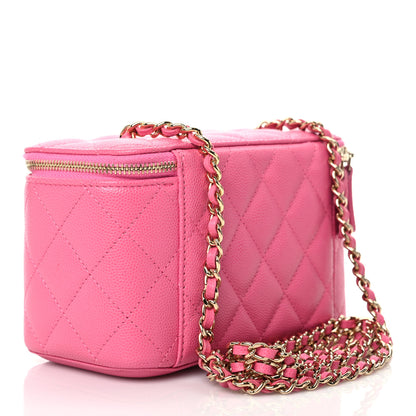 Chanel Caviar Quilted Small Vanity Case With Chain Pink 3 of 10