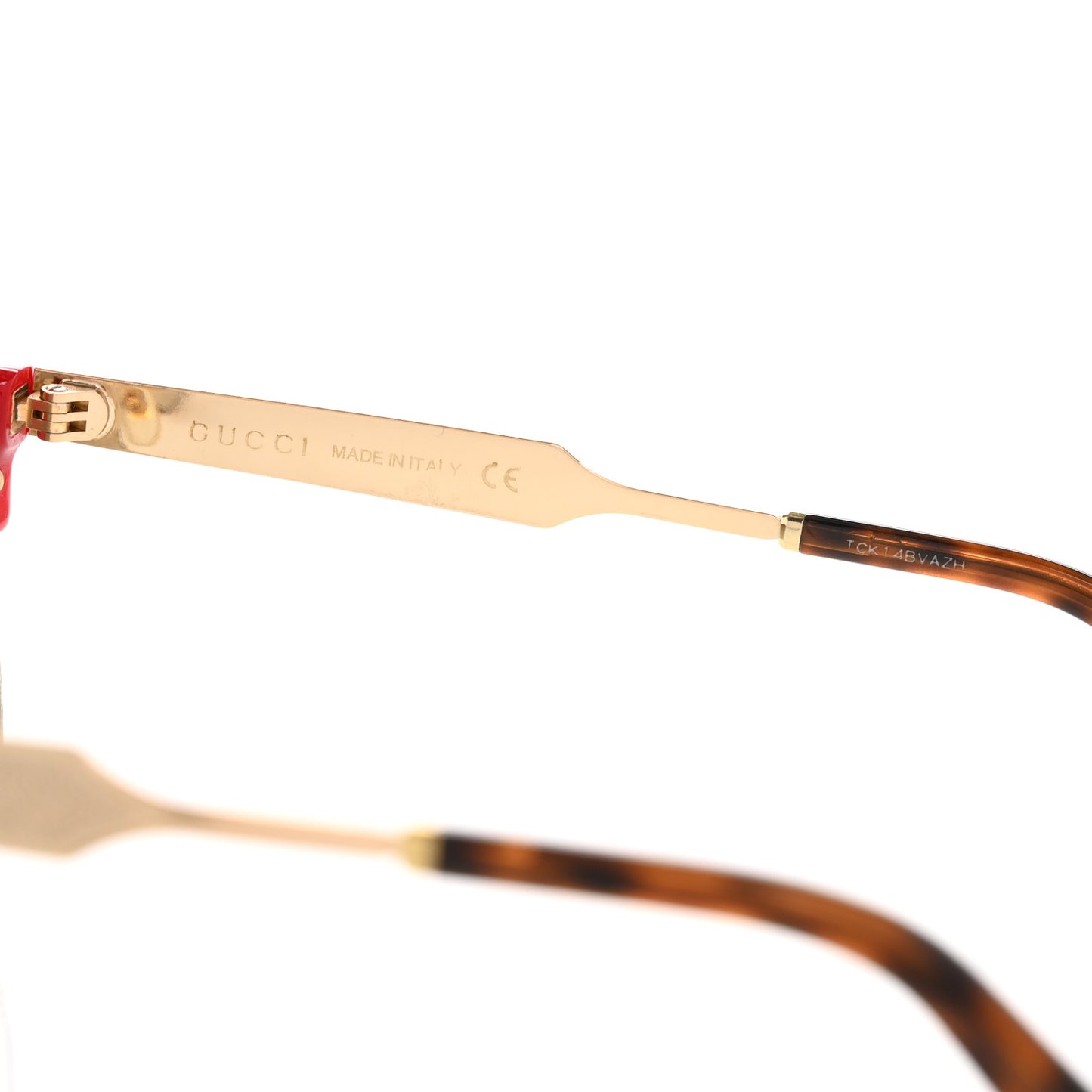 Acetate Damascato Cat Eye Sunglasses GG0055S Red Gold