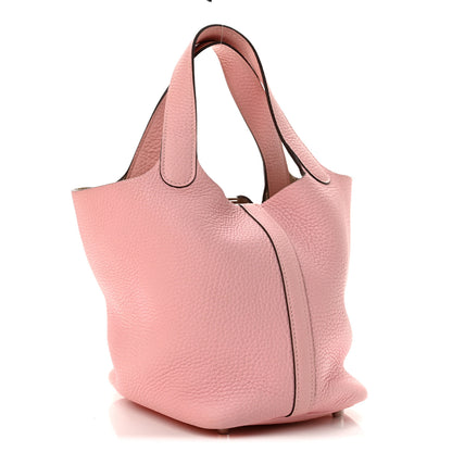 Hermes Taurillon Clemence Picotin Lock 18 PM Rose Sakura 3 of 14
