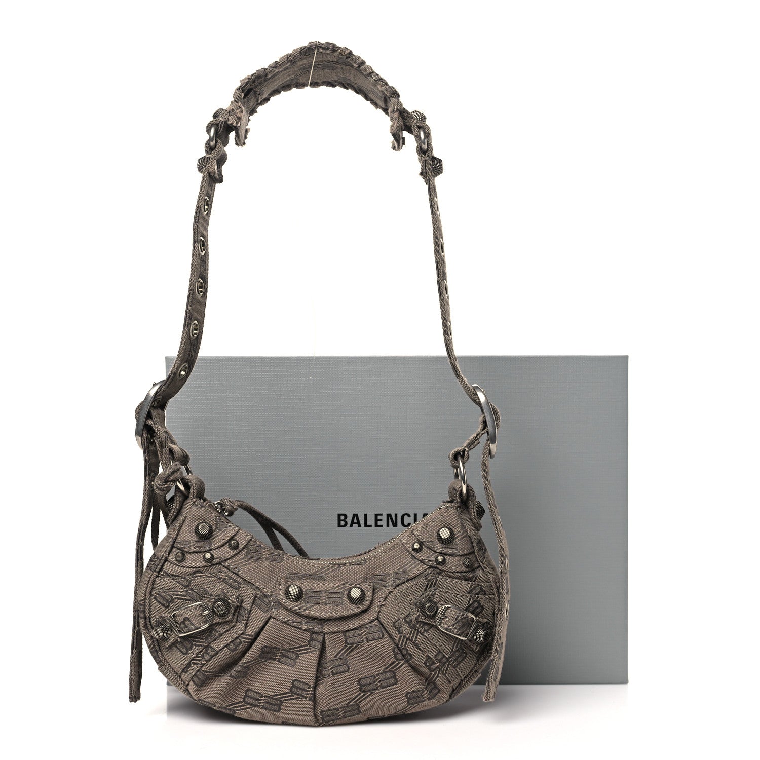 Balenciaga Jacquard Canvas BB Monogram Le Cagole Shoulder Bag XS Beige Brown 13 of 13