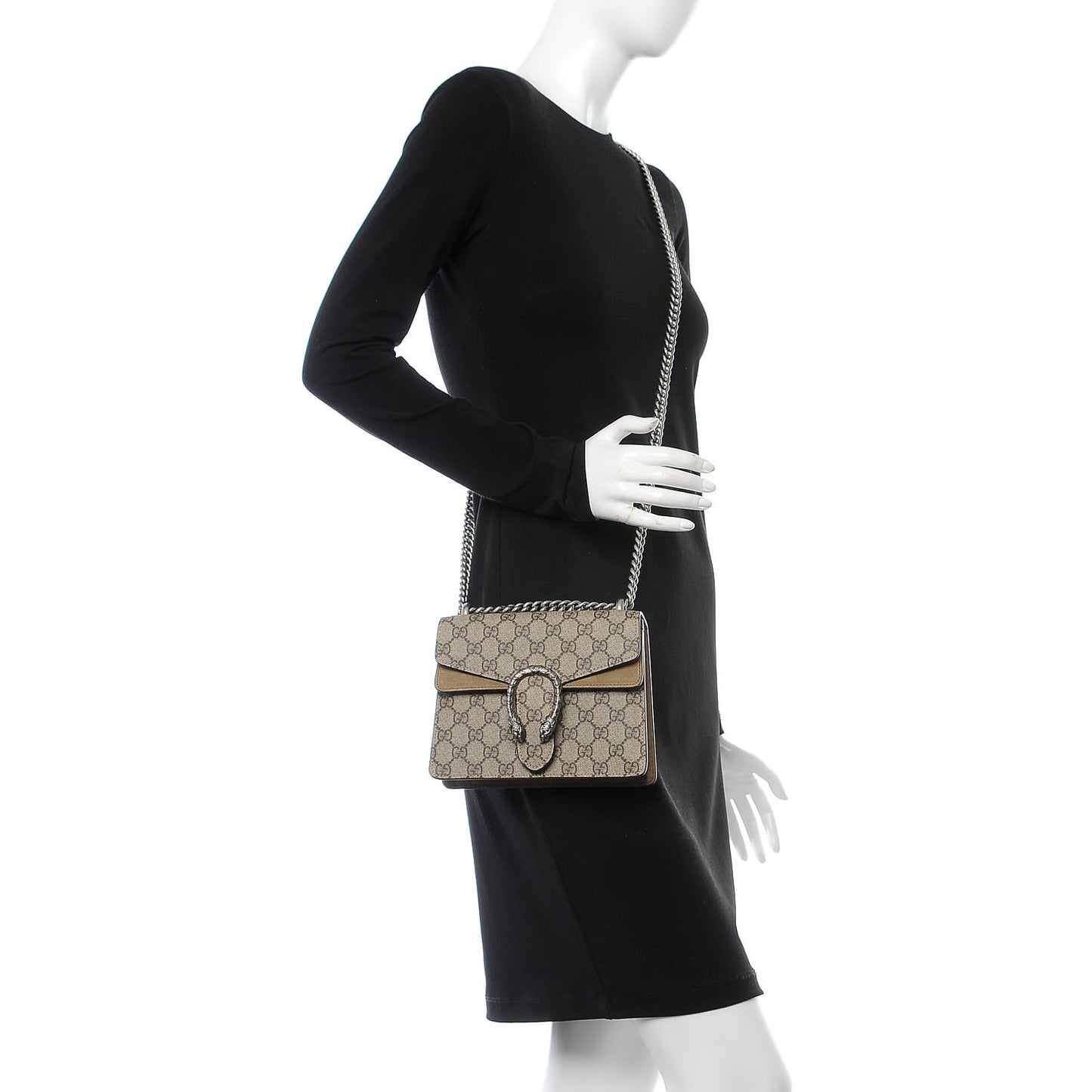 GG Supreme Monogram Mini Dionysus Shoulder Bag Taupe