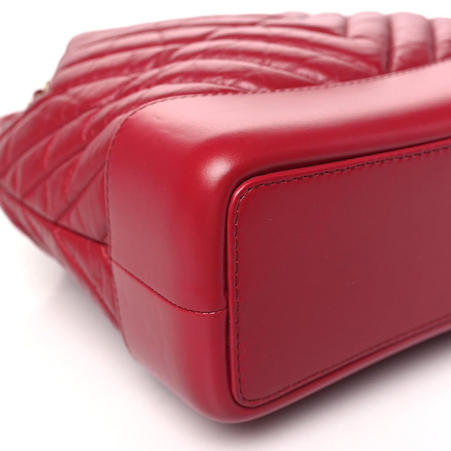 Aged Calfskin Chevron Quilted Small Gabrielle Backpack Dark Pink