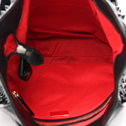 Christian Louboutin Calfskin Justine Spikes Hobo Black 5 of 14