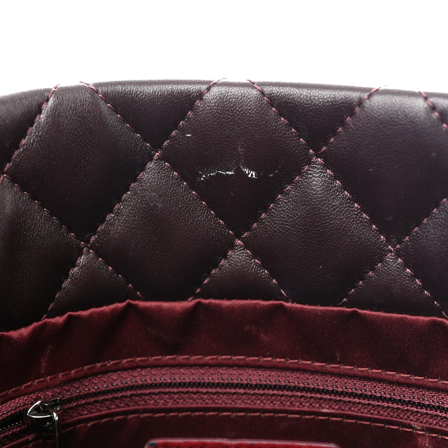 Lambskin Quilted Small Coco Loop Tote Burgundy