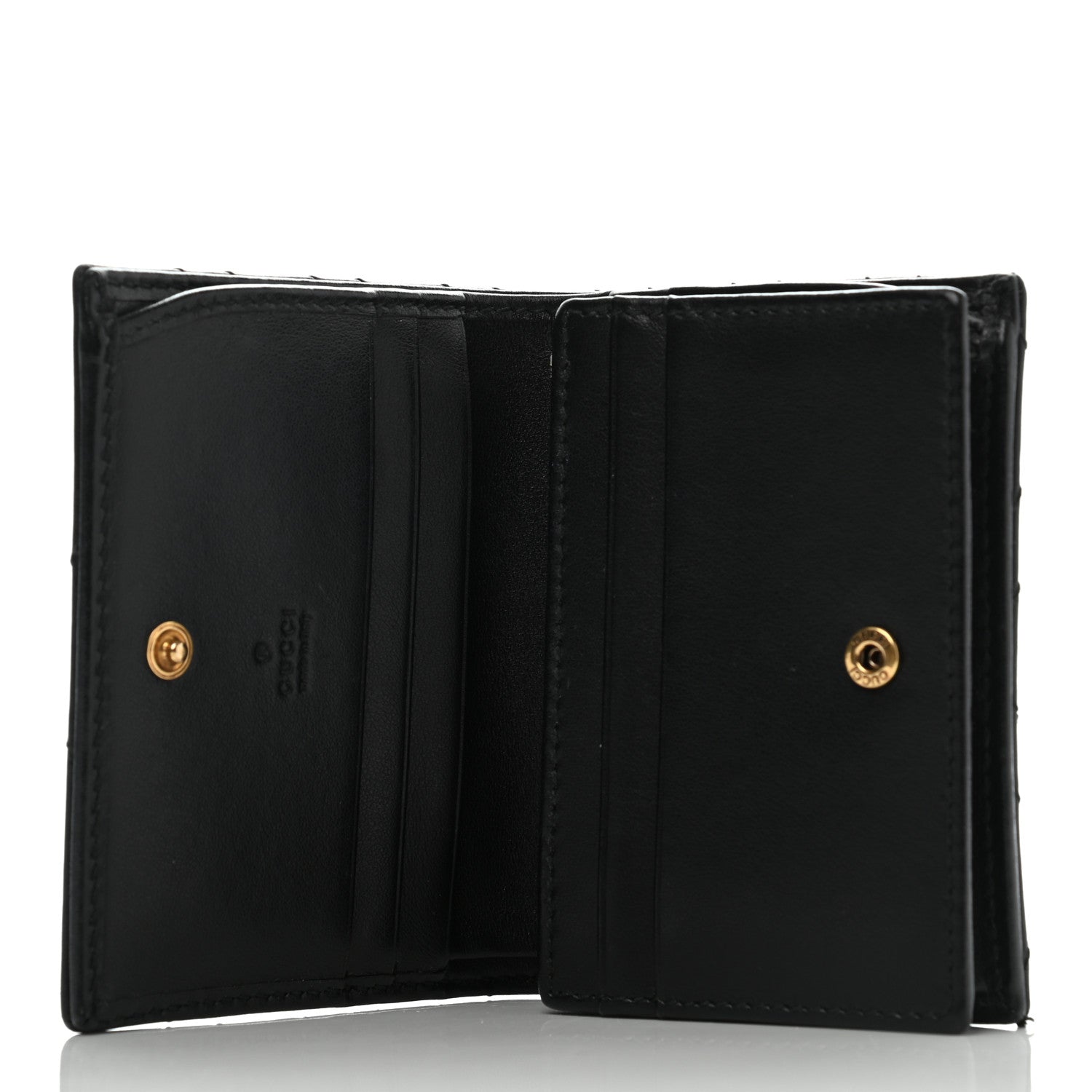 Gucci Calfskin Matelasse GG Marmont Card Case Wallet Black 5 of 9