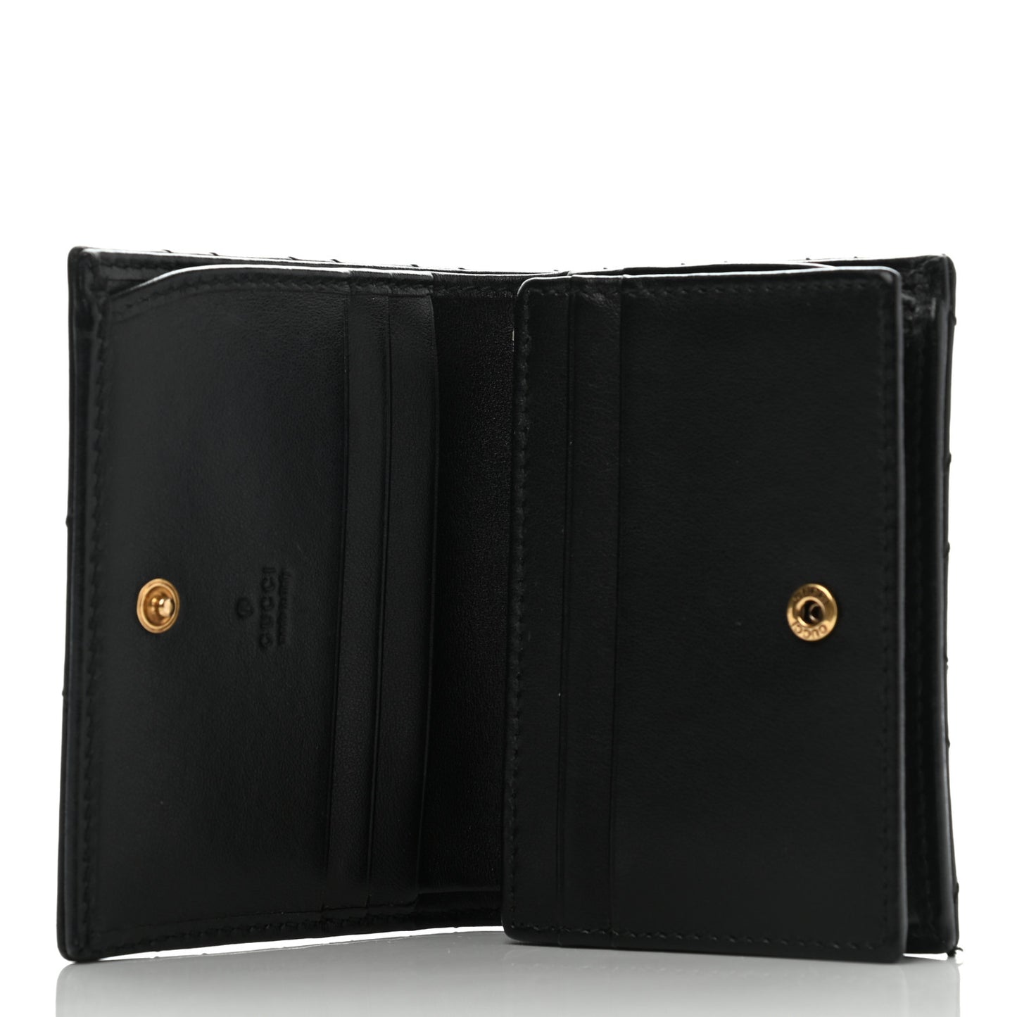 Calfskin Matelasse GG Marmont Card Case Wallet Black