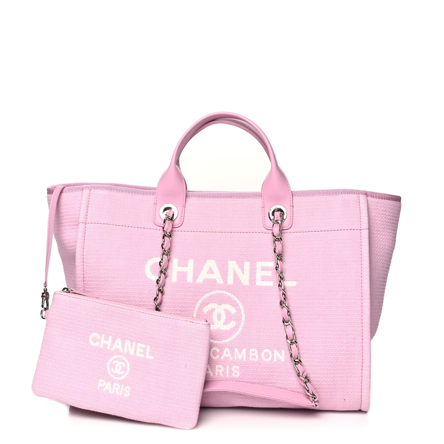 Chanel Mixed Fibers Medium Deauville Tote Dark Pink 1 of 10