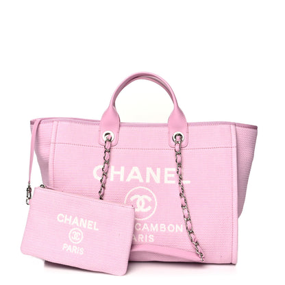 Chanel Mixed Fibers Medium Deauville Tote Dark Pink 1 of 10