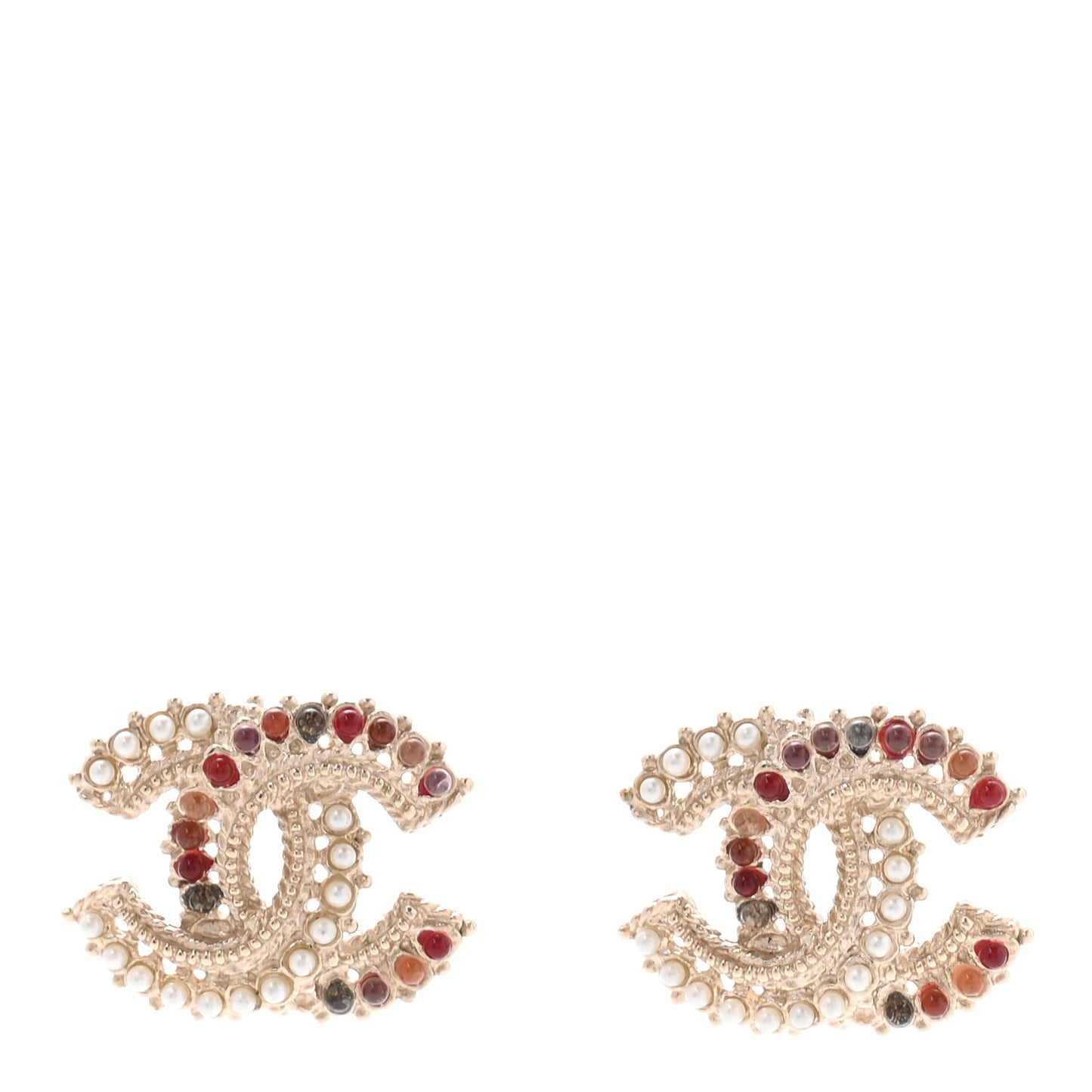 Pearl CC Earrings Pink Gold