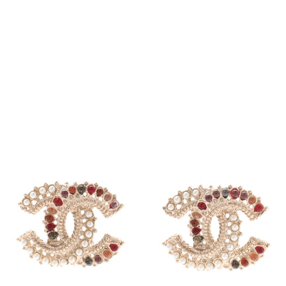 Chanel Pearl CC Earrings Pink Gold 1 of 4