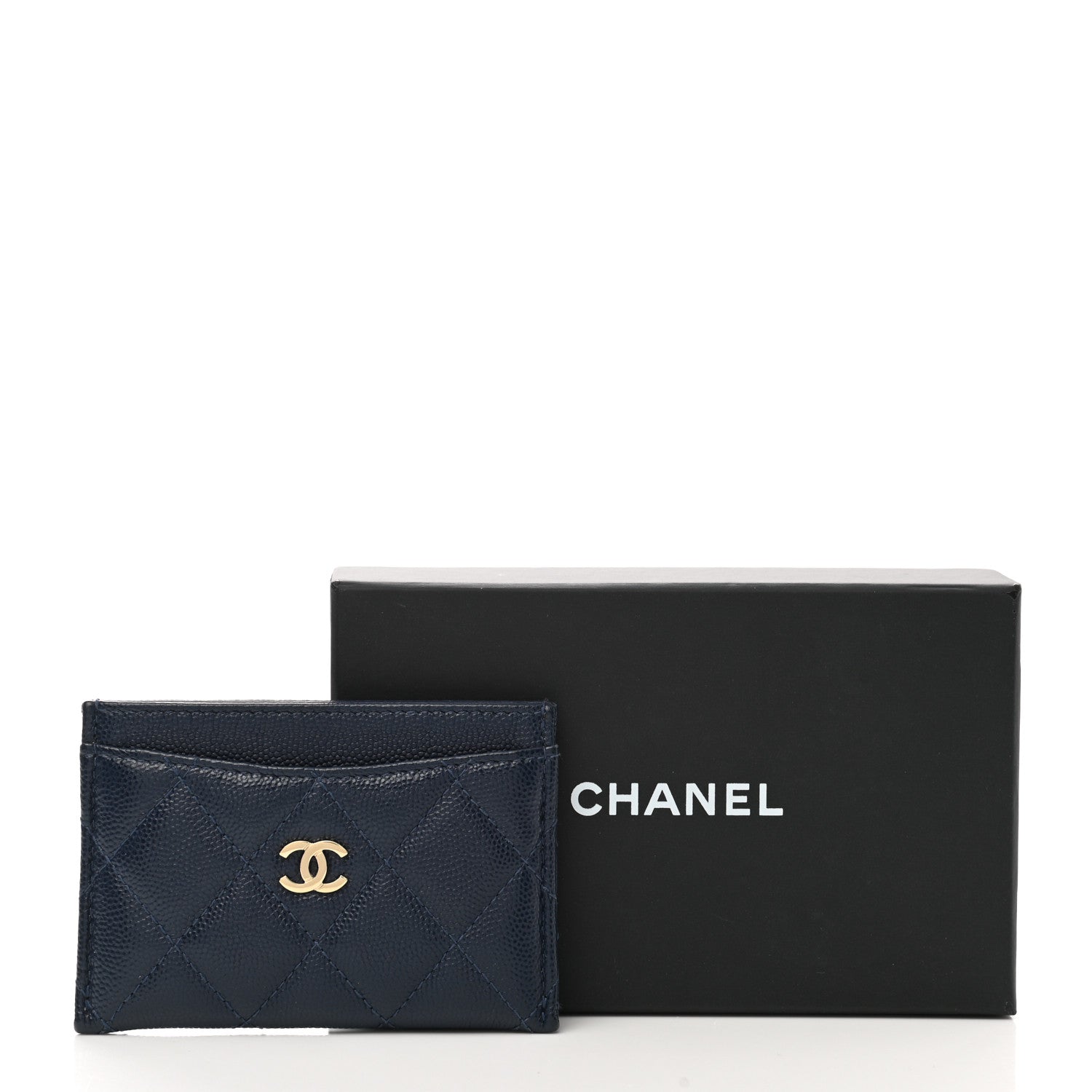 Chanel Caviar Quilted Card Holder Navy 9 of 9