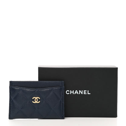 Chanel Caviar Quilted Card Holder Navy 9 of 9