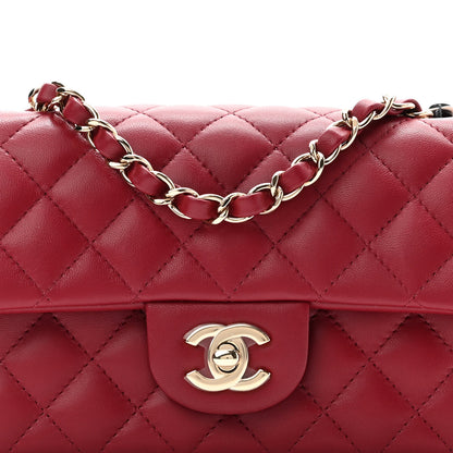 Chanel Lambskin Quilted Mini Rectangular Flap Burgundy 8 of 10