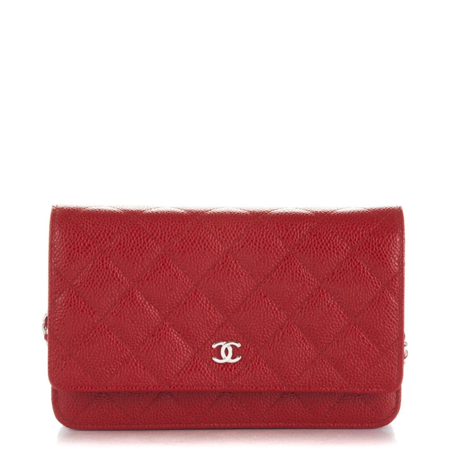 Caviar Quilted Wallet On Chain WOC Red
