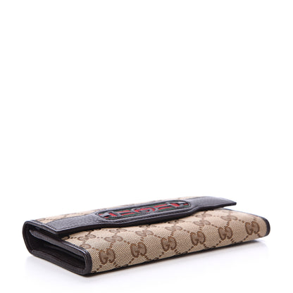 Gucci Monogram Interlocking G Horsebit Web Continental Wallet Dark Brown 3 of 9