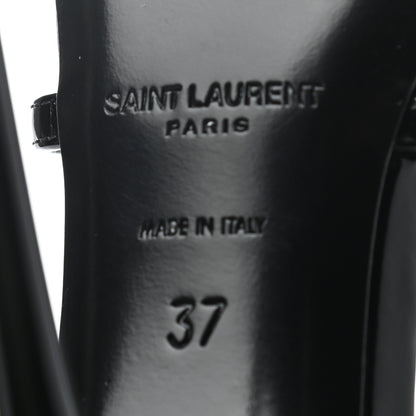 Saint Laurent Patent Cassandra 100 Ankle Strap Sandals 37 Black 5 of 5