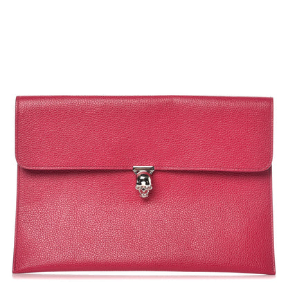 Alexander McQueen Calfskin Skull Envelope Clutch Fuchsia 1 of 8