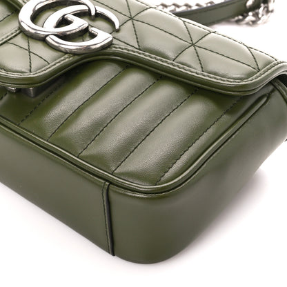 Gucci Calfskin Matelasse Aria Mini GG Marmont Shoulder Bag Military Wood 11 of 11